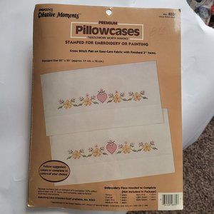 Paragon's Creative Moments #833 Cross Stitch Heart Stamped Premium Pillowcases